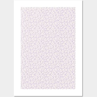 MINI MICRO DITSY DAISY PRAIRIE VINTAGE RETRO FLORALS AND FLOWERS LILAC WHITE Posters and Art